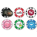 Metal Poker Chip w/Removable Golf Ball Marker